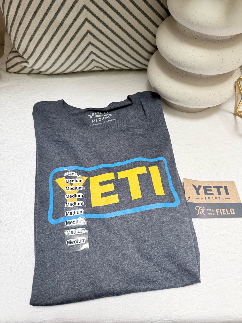 Yeti Dark Gray Tee with Yellow and Blue Logo